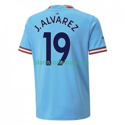 Camisola Manchester City J. ALVAREZ 19 Homem Equipamento Primeiro 2022-2023 Manga Curta